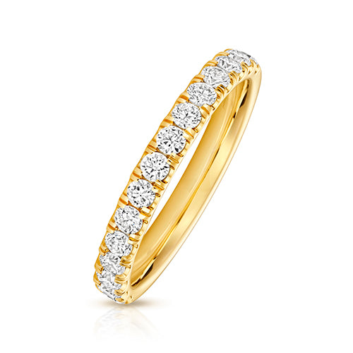 9ct Yellow Gold 0.56ct TDW Lab Grown Diamond Round Brilliant Cut Claw Set Band