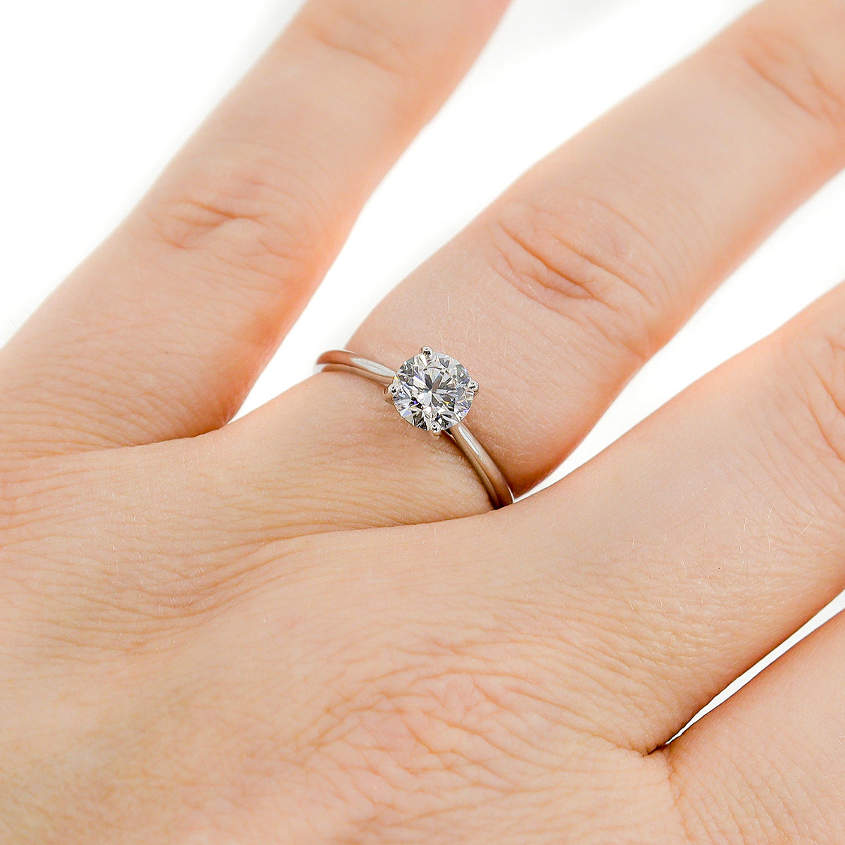 9ct White Gold 1.00ct Lab Grown Certificated Diamond Solitaire Ring