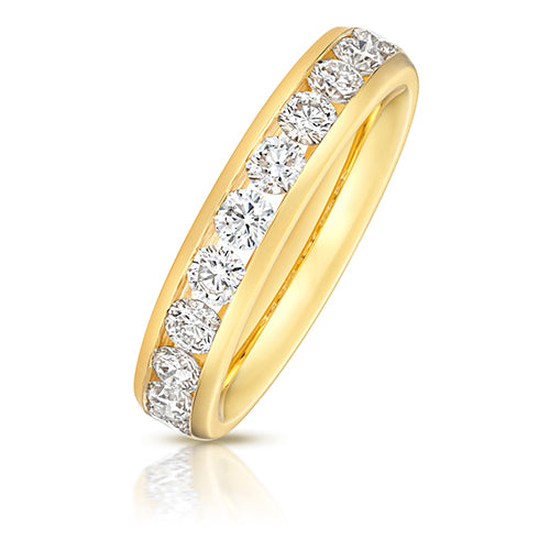 9ct Yellow Gold 1.02ct TDW Lab Grown Diamond Round Brilliant Cut 4.2mm Band