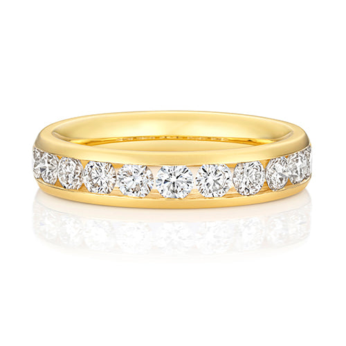 9ct Yellow Gold 1.02ct TDW Lab Grown Diamond Round Brilliant Cut 4.2mm Band