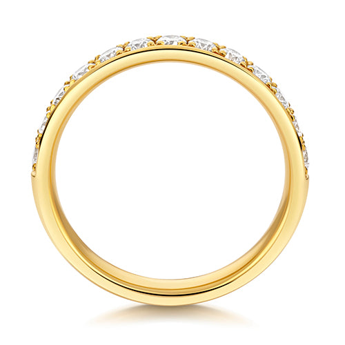 9ct Yellow Gold 0.54ct TDW Lab Grown Diamond Round Brilliant Cut Grain Set 3.1mm Band