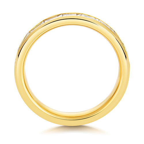 9ct Yellow Gold 0.86ct TDW Lab Grown Diamond Baguette Channel Set 3.4mm Band