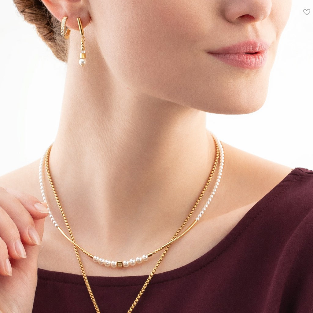 Coeur De Lion Gold Plated Crystal Hoop Earrings