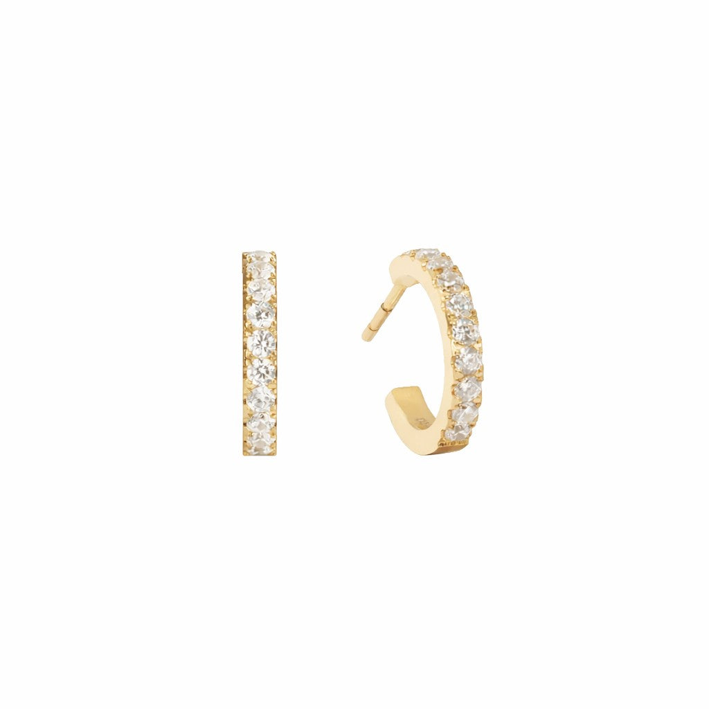 Coeur De Lion Gold Plated Crystal Hoop Earrings