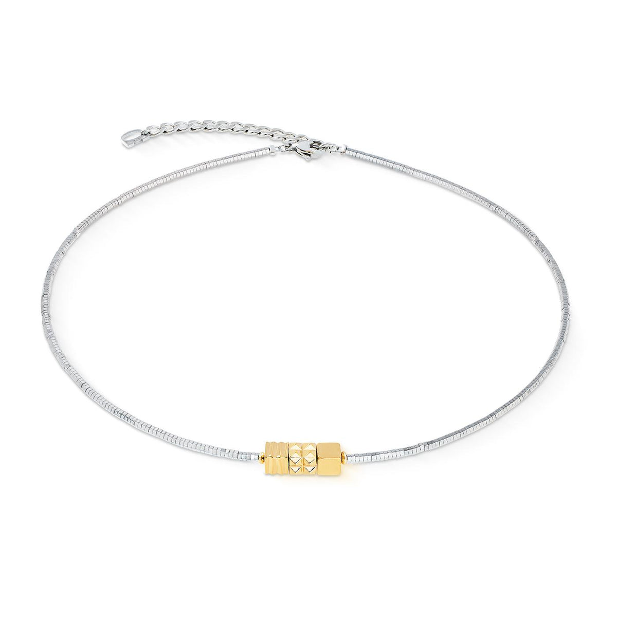 Coeur De Lion Cube Trio Gold Necklace