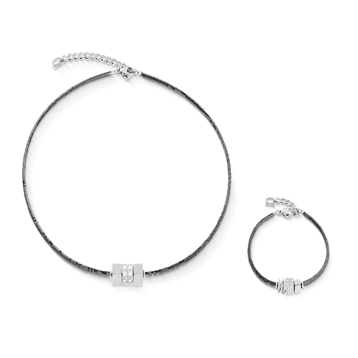 Coeur De Lion Cube Trio Silver Bracelet