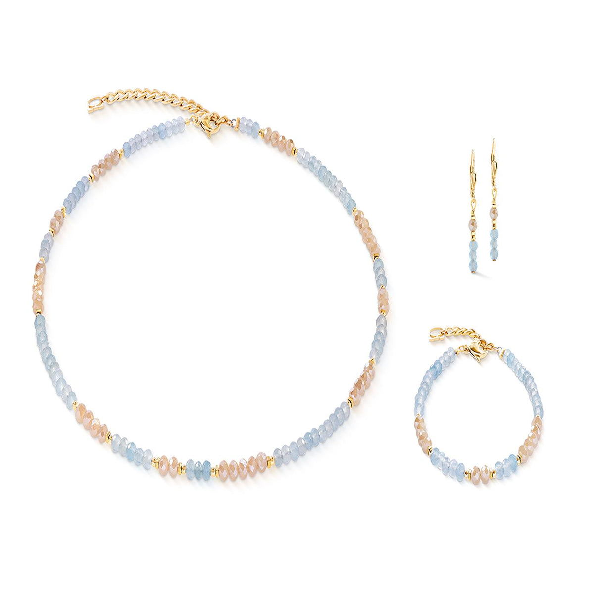 CoeurDe Lion Jade Sky Gold Earrings