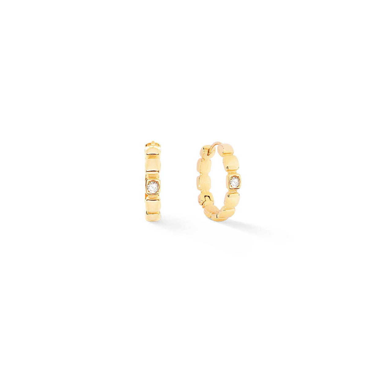 Coeur De Lion Soft Cube Gold Earrings