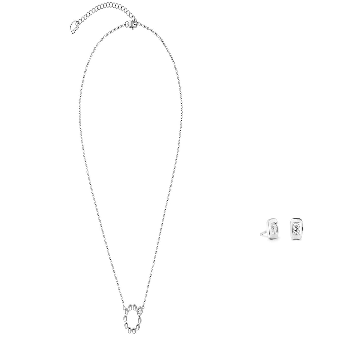 Coeur De Lion Soft Cube Silver Stud Earrings