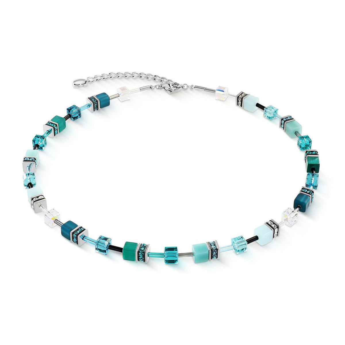 Coeur De Lion Teal Silver Necklace