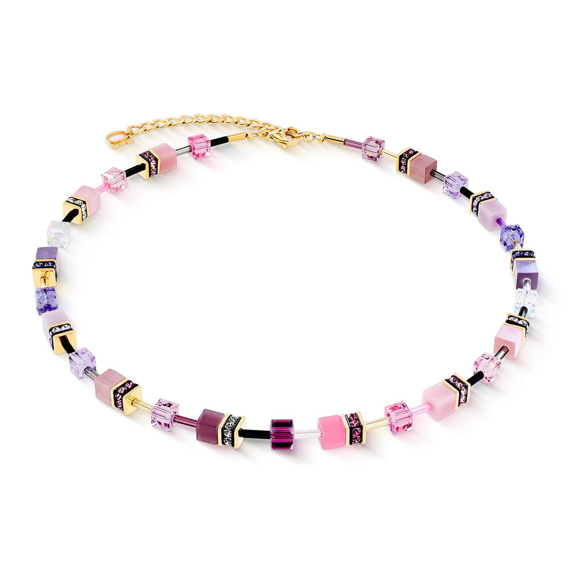 Coeur De Lion Geocube Pink Liliac Necklace