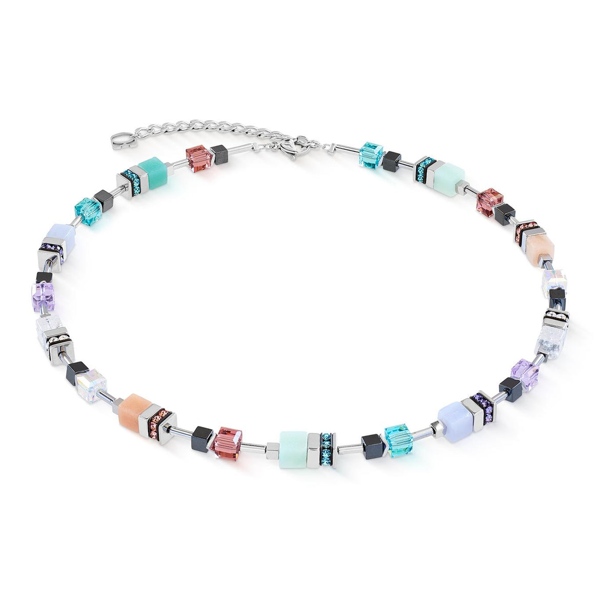 Coeur De Lion Geocube Precious Motion Sorbet silver Necklace