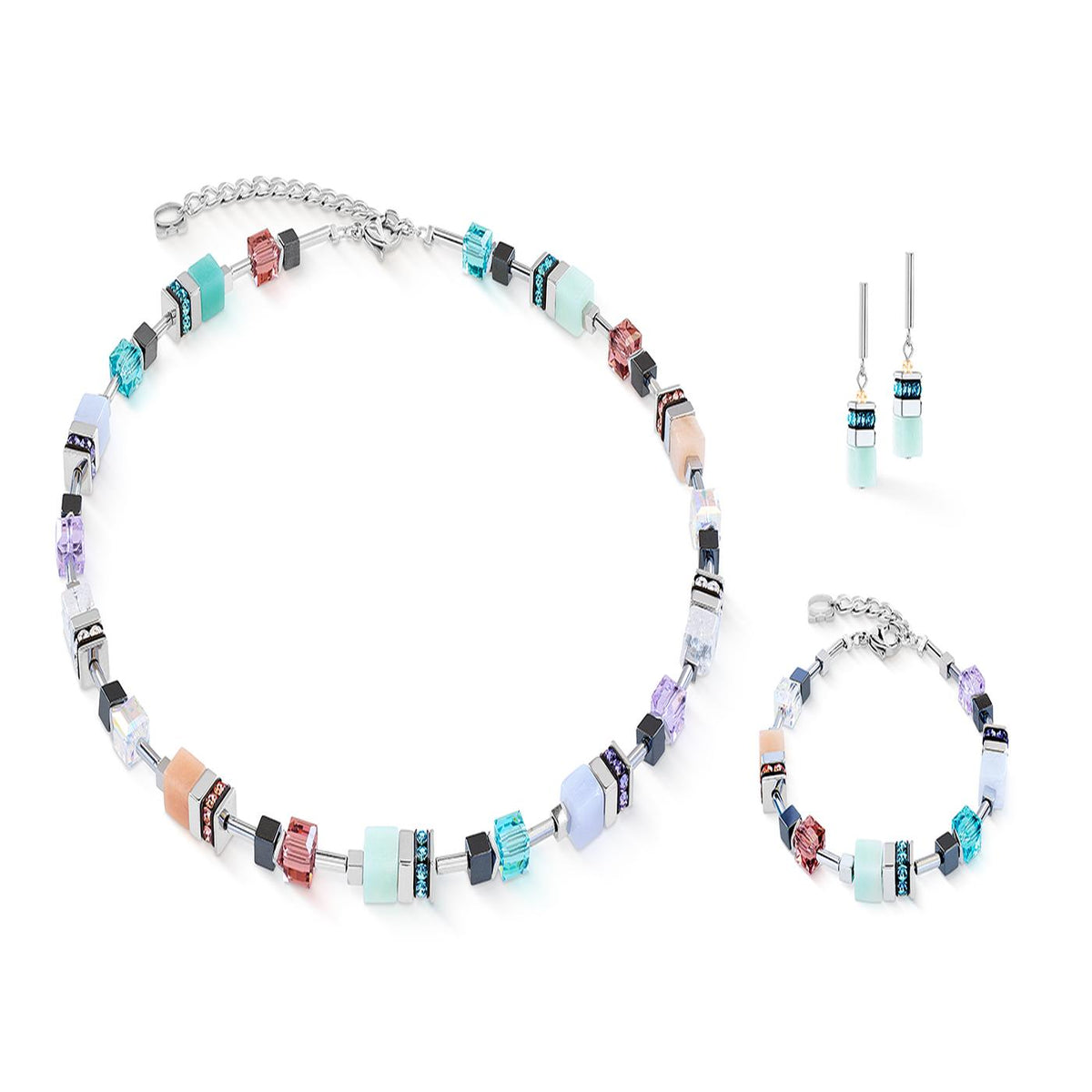 Coeur De Lion Geocube Precious Motion Sorbet silver Earrings