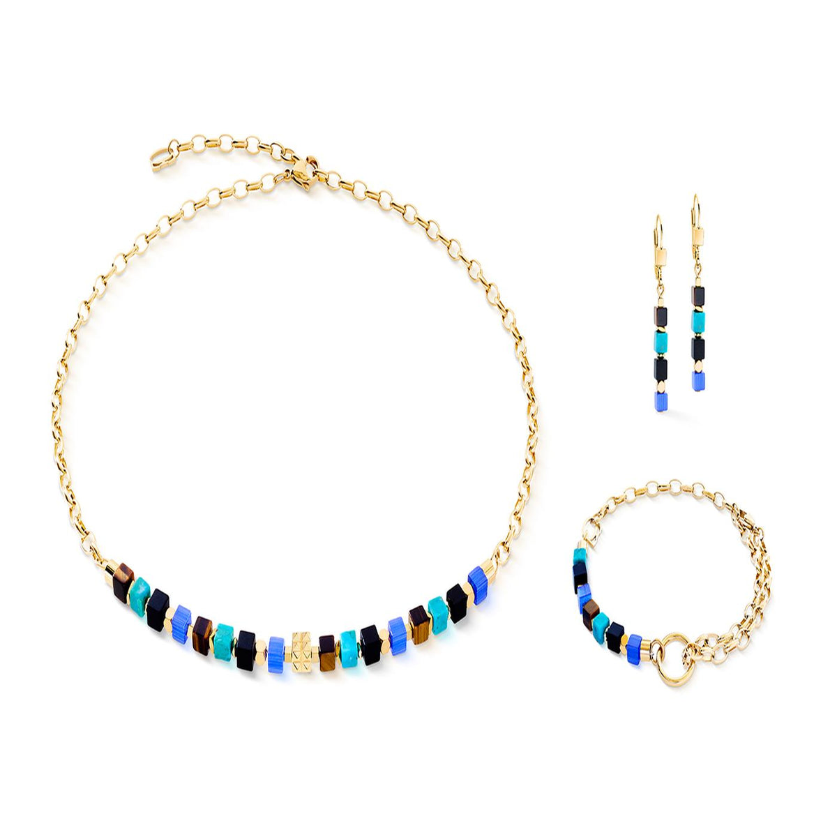 Coeur De Lion Cube Mosaic Lagoon gold Bracelets