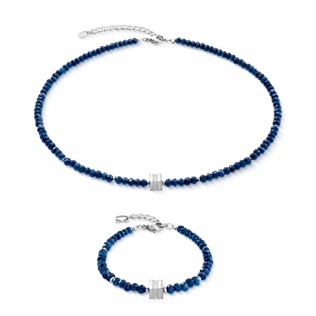 Coeur De Lion Wave Essence Navy Jade Silver Bracelet