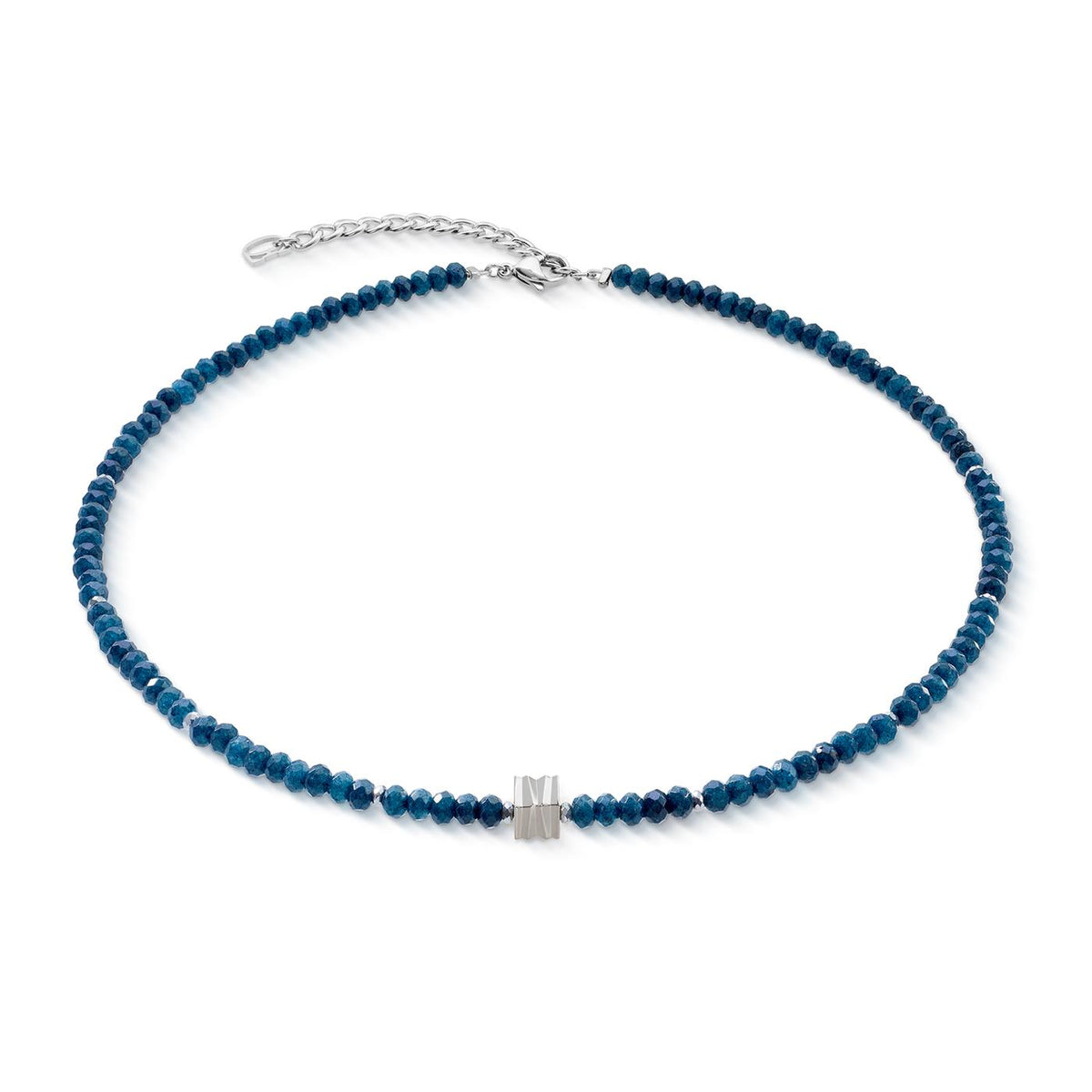 Coeur De Lion  Wave Essence Navy Jade Silver Necklace