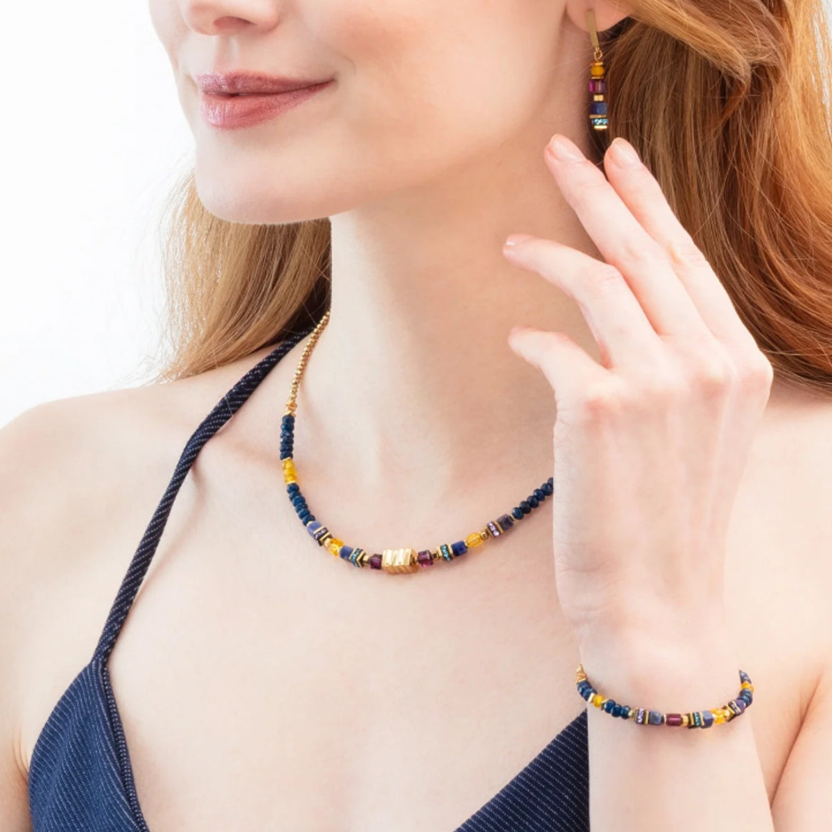 Coeur De Lion Wave Precious Flow gold-energy Necklace