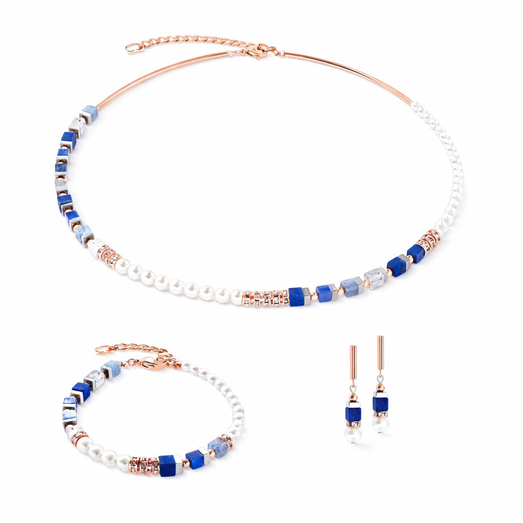 Coeur De Lion Precious Fusion Offset necklace rose gold-blue Necklace