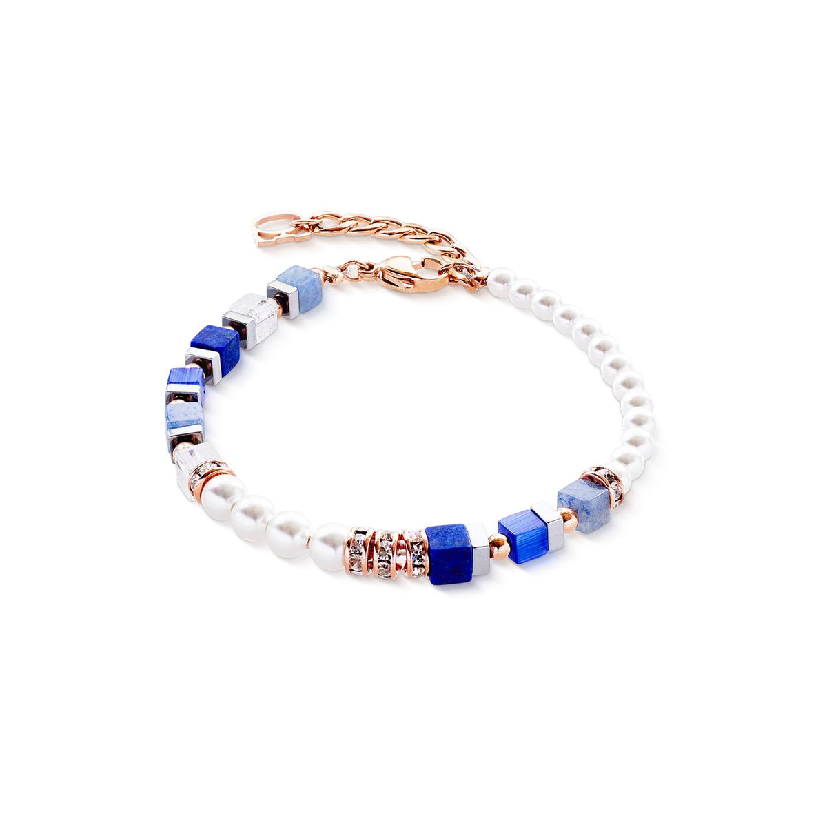 Coeur De Lion Precious Fusion Offset Rose Gold-blue Bracelet