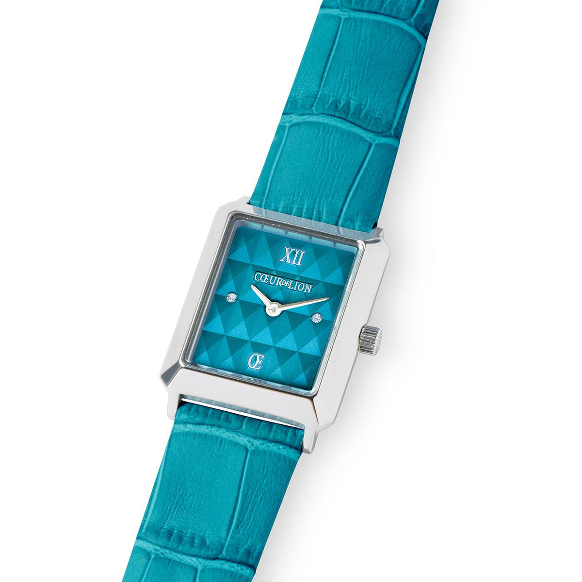 Coeur De Lion Iconic Spikes Transformative Teal Silver Bracelet Leather