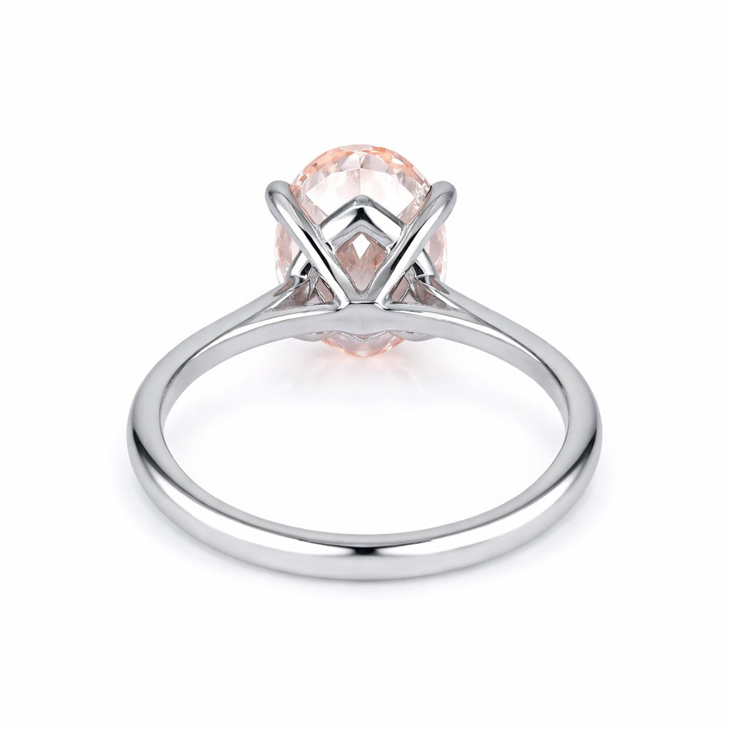 18ct White Gold 3.01ct Lab Grown Certificated Pink Diamond Solitaire Ring