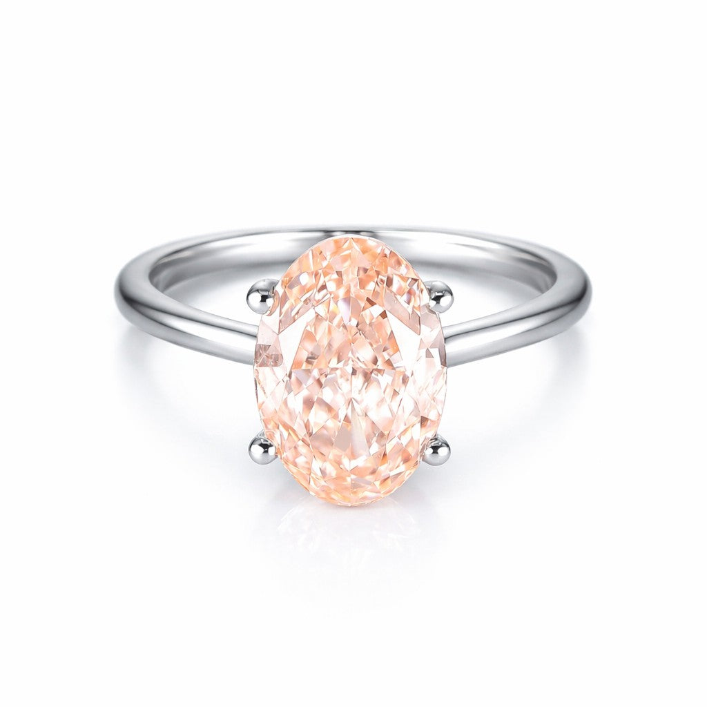 18ct White Gold 3.01ct Lab Grown Certificated Pink Diamond Solitaire Ring