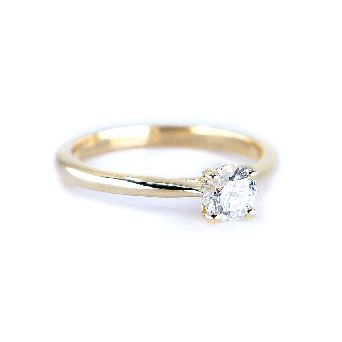 9ct Yellow Gold 0.50ct Lab Grown Diamond Certificated Round Brilliant Cut Solitaire Ring