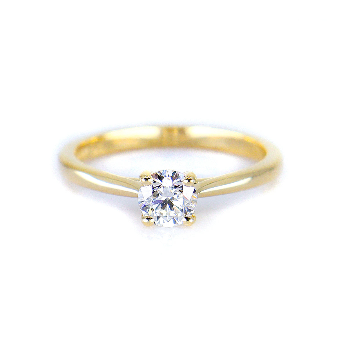 9ct Yellow Gold 0.50ct Lab Grown Diamond Certificated Round Brilliant Cut Solitaire Ring