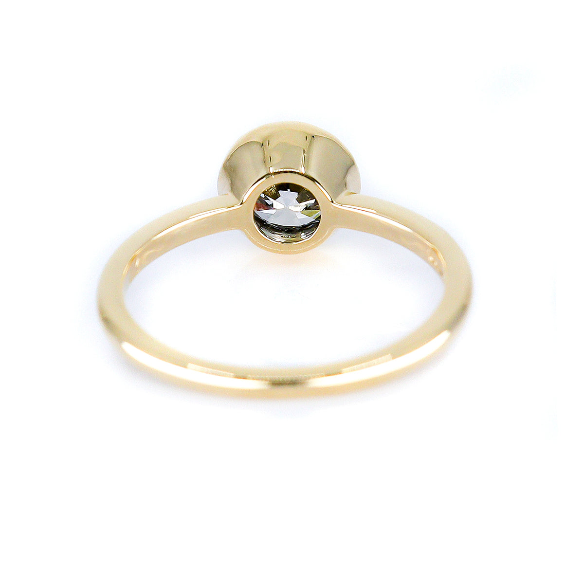 9ct Yellow Gold 1.00ct Lab Grown Diamond Certificated Round Brilliant Cut Rub Set Solitaire Ring