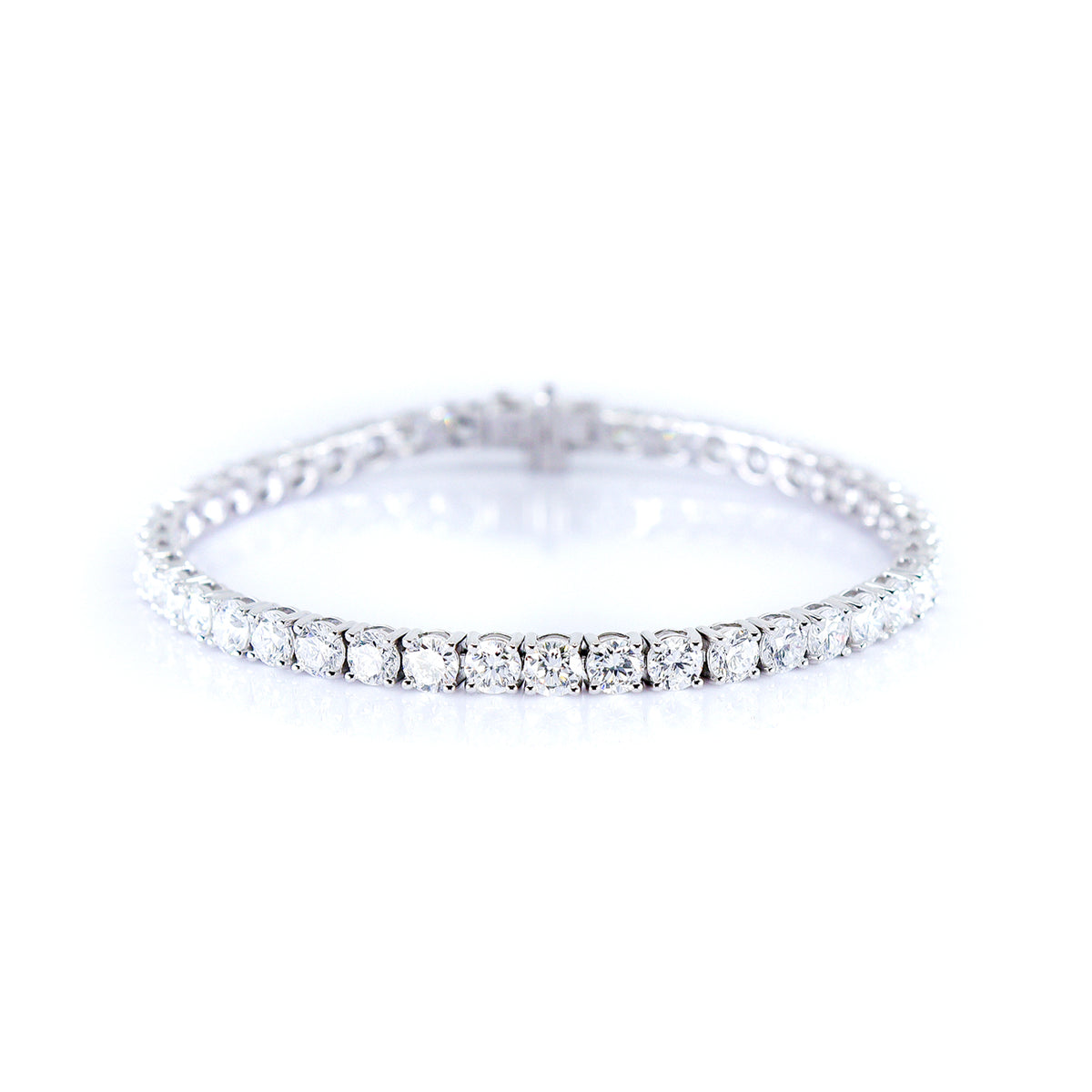 9ct White Gold Lab Grown Diamond 10.00ct TDW Claw Set Line Bracelet