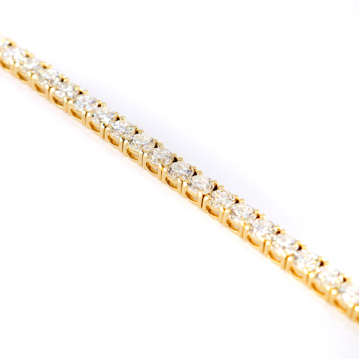 9ct Yellow Gold Lab Grown Diamond 10.00ct TDW Claw Set Line Bracelet