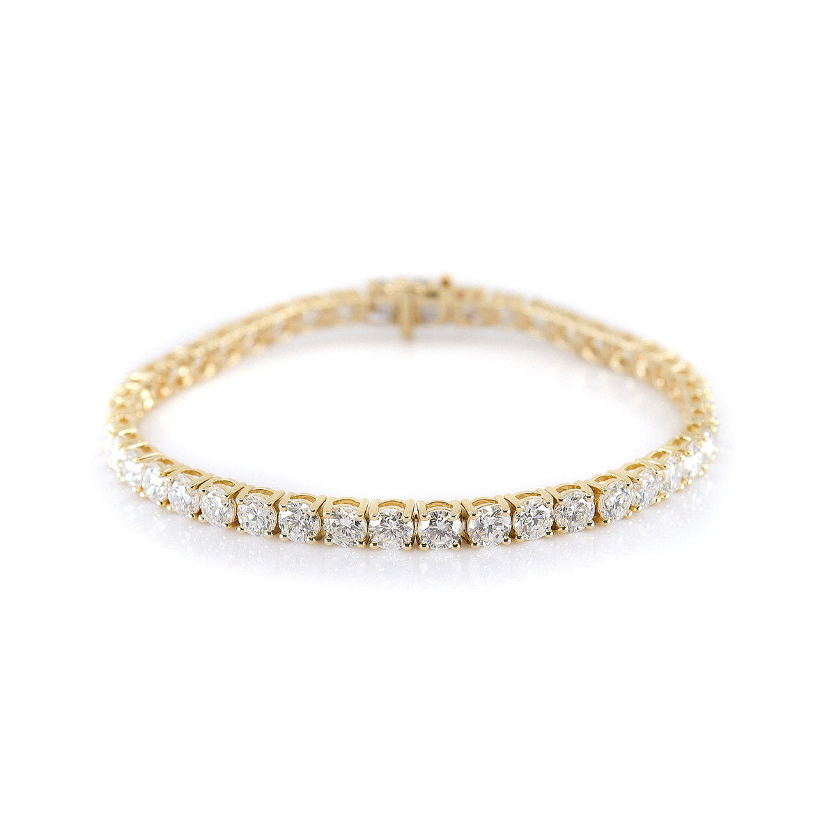 9ct Yellow Gold Lab Grown Diamond 10.00ct TDW Claw Set Line Bracelet