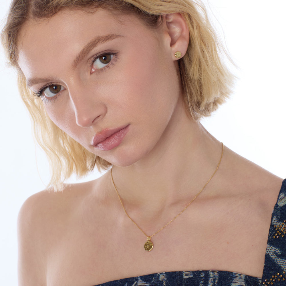 Kit Heath Mirage Reflect Golden Round Disc Mini Necklace