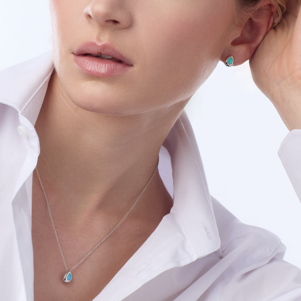 Kit Heath Coast Pebble Blue Opal Stud Earrings