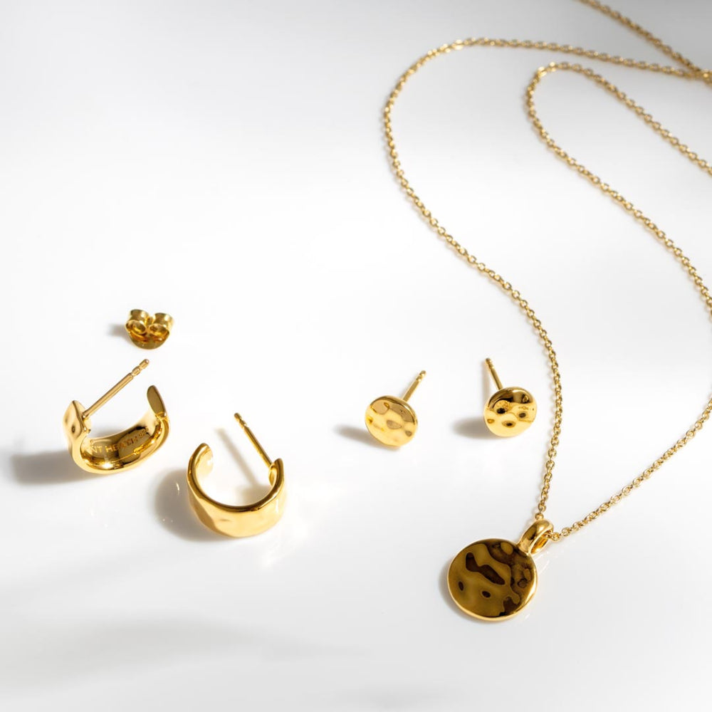 Kit Heath Mirage Reflect Golden Round Disc Stud Earrings