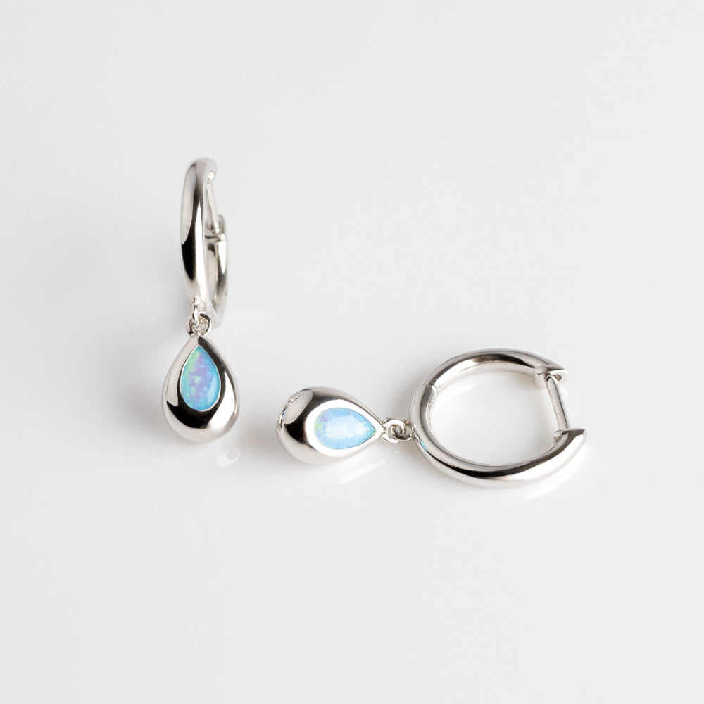 Kit Heath Coast Pebble Blue Opal Hoop Earrings