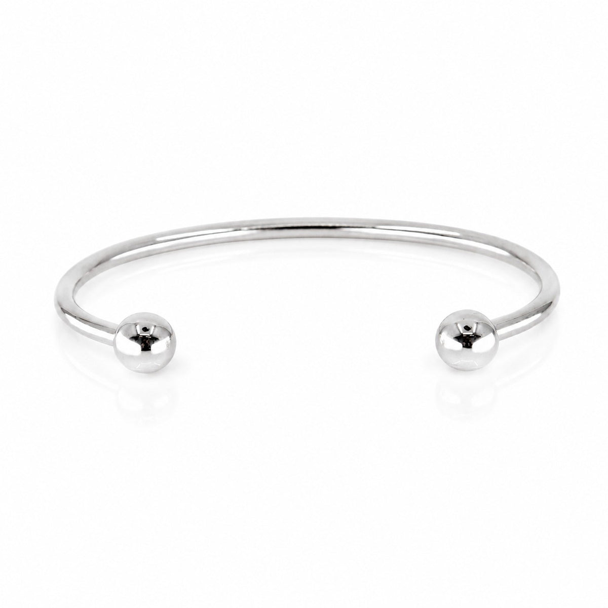 Pre-Owned 9ct White Gold Torque Bangle 7mm Ball