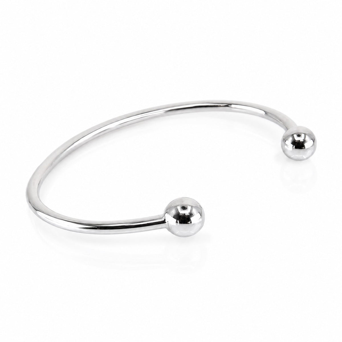 Pre-Owned 9ct White Gold Torque Bangle 7mm Ball