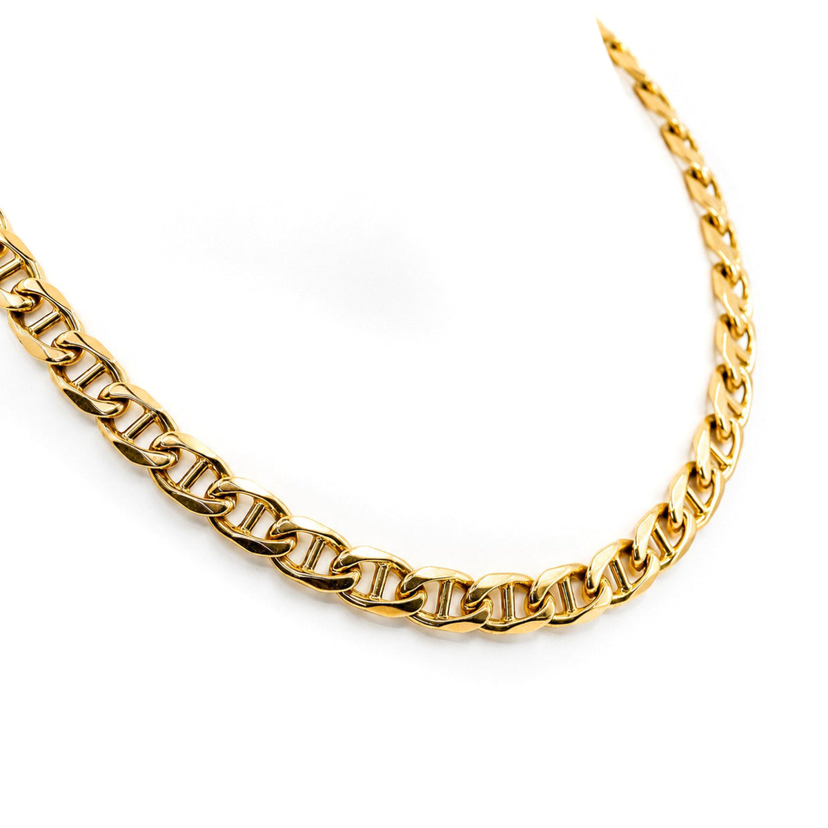 Pre-Owned 9ct Yellow Gold Heavyweight Curb Anchor Link Chain 18"