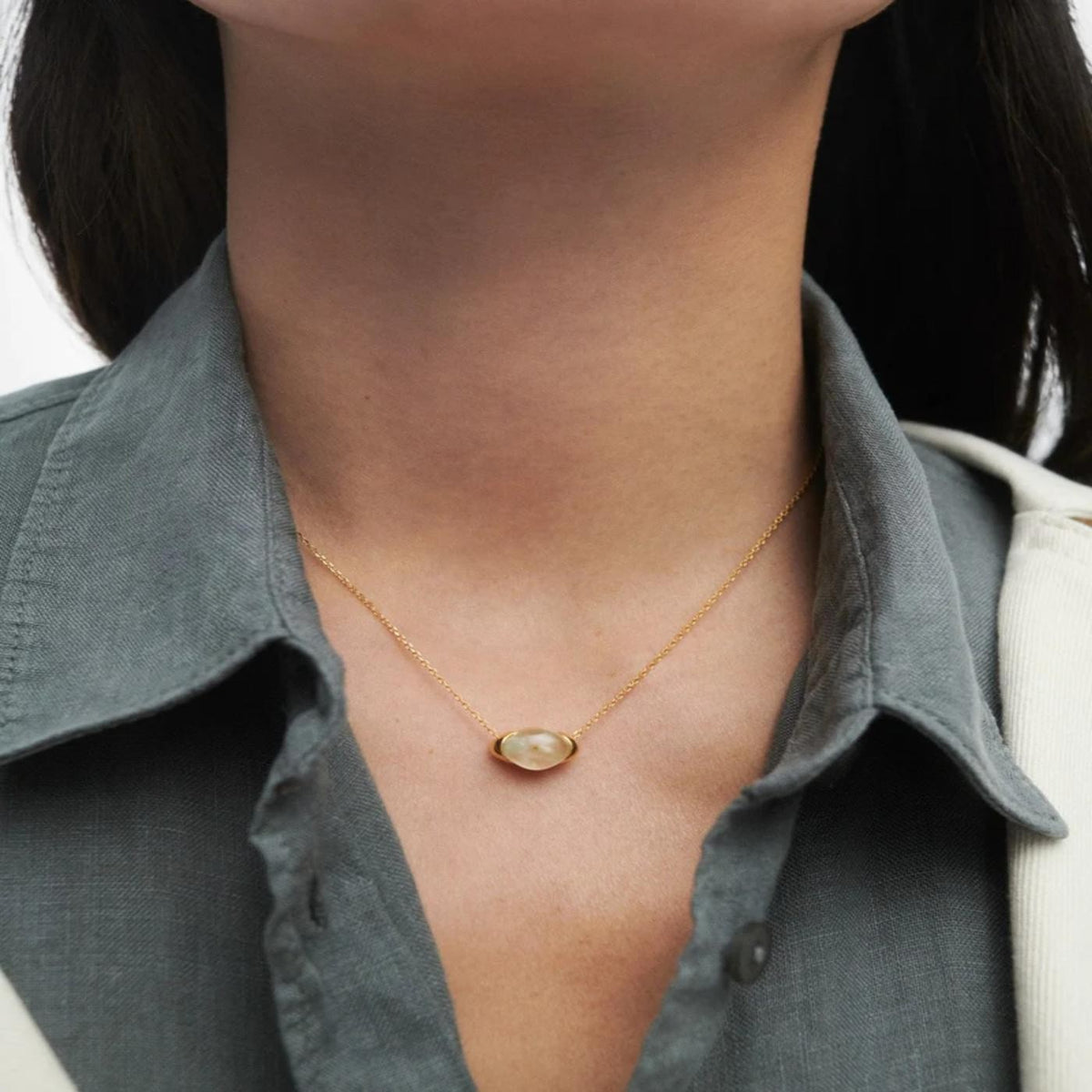PDPAOLA Prehnite Bay Necklace