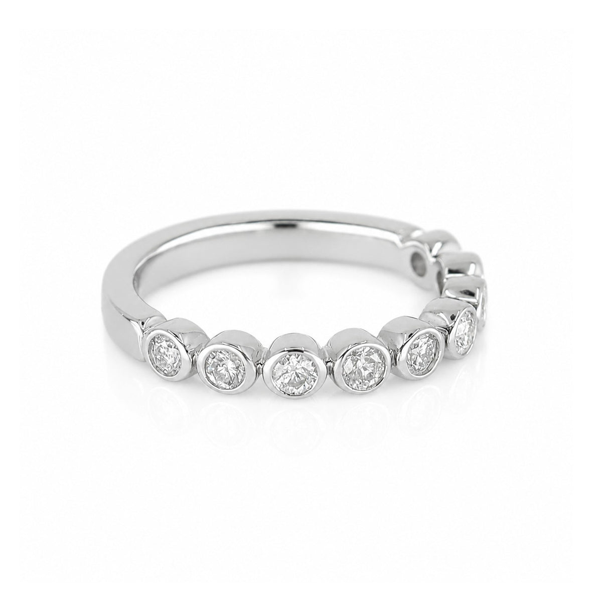 Pre-Owned Platinum Ap. 0.51ct TDW Diamond Rub Set Eternity Ring