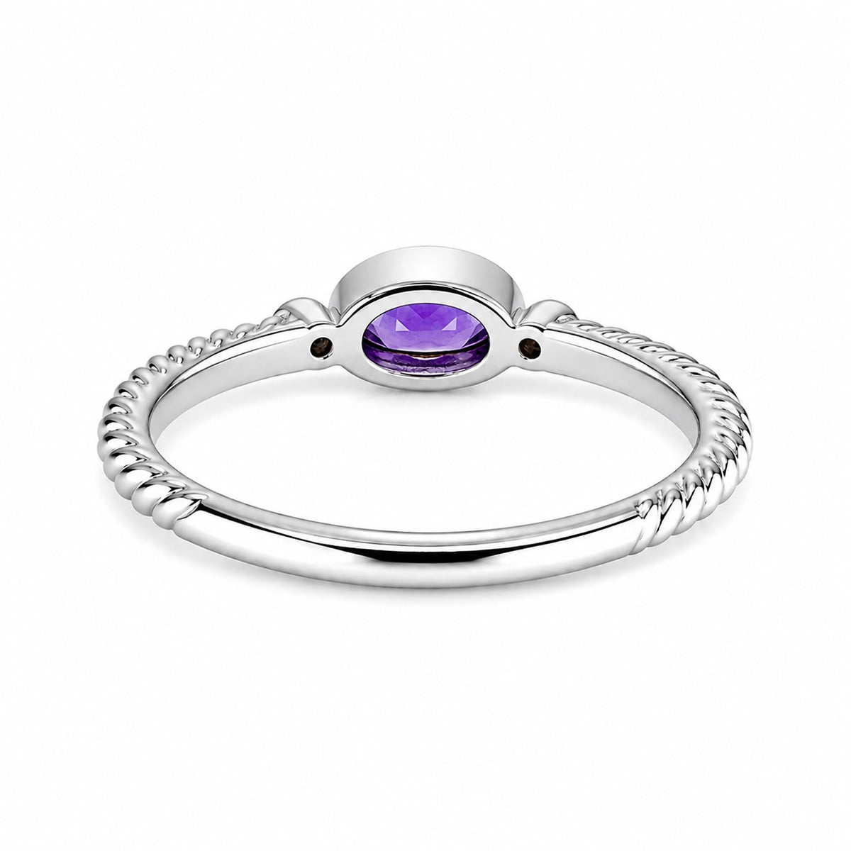 9ct White Gold Amethyst & Diamond Ring