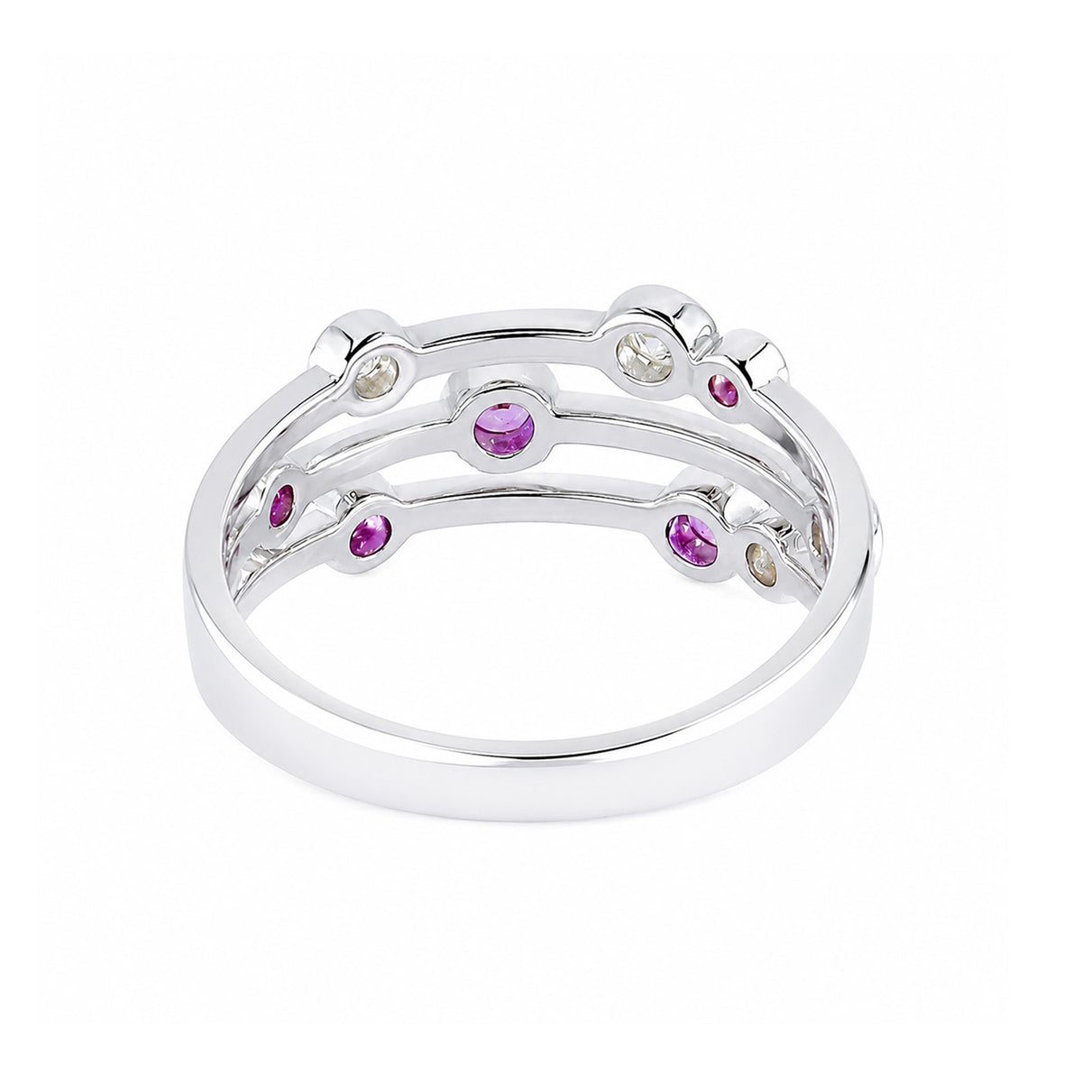 9ct White Gold Pink Sapphire & Diamond Ring