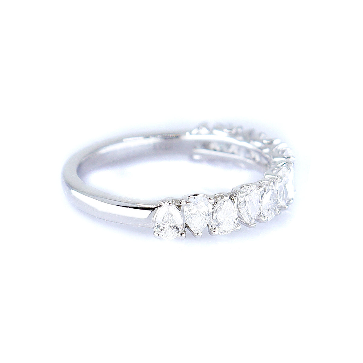 9ct White Gold 1.10ct Pear Cut Lab Grown Diamond Half Eternity Ring