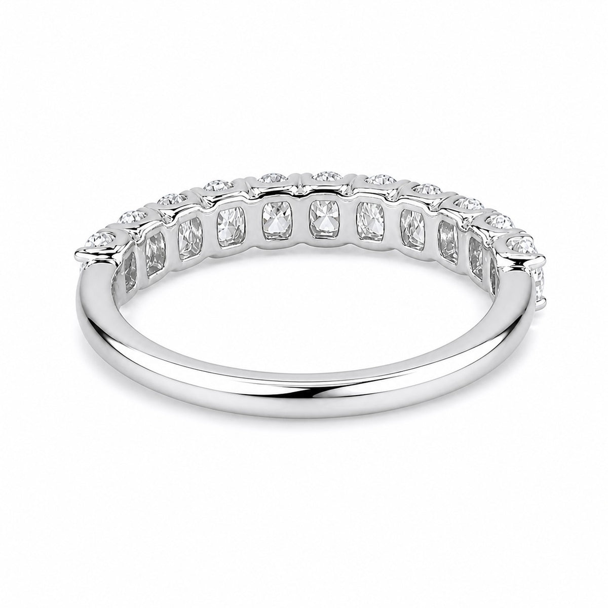9ct White Gold 1.10ct Oval Cut Lab Grown Diamond Half Eternity Ring
