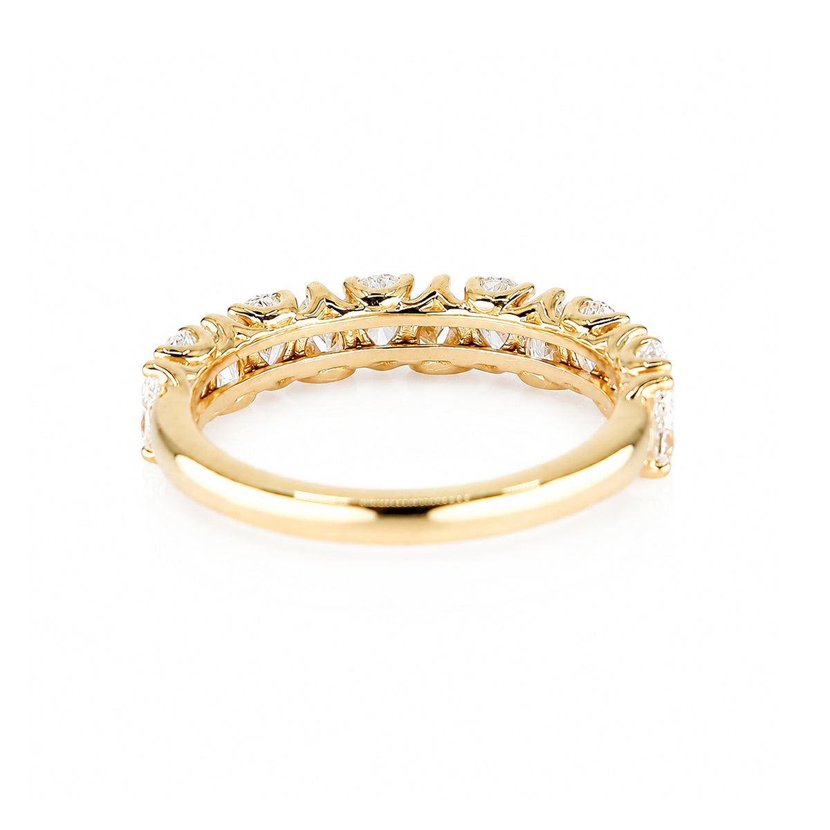 9ct Yellow Gold 1.10ct Lab Grown Pear Cut Half  Eternity Ring
