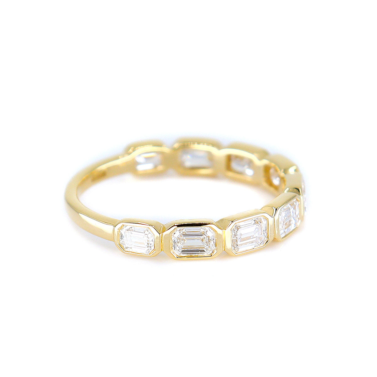 18ct Yellow Gold 1.25ct Lab Grown Diamond Emerald Cut Eternity Ring