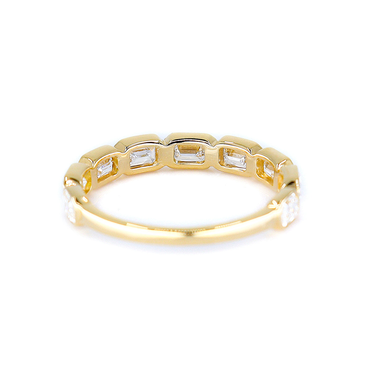 18ct Yellow Gold 1.25ct Lab Grown Diamond Emerald Cut Eternity Ring