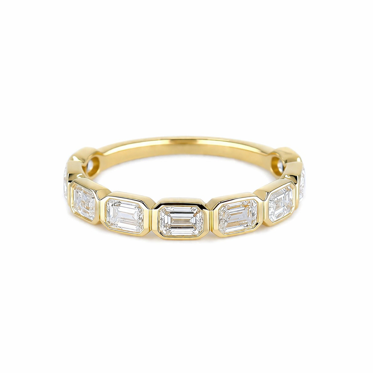 18ct Yellow Gold 1.25ct Lab Grown Diamond Emerald Cut Eternity Ring