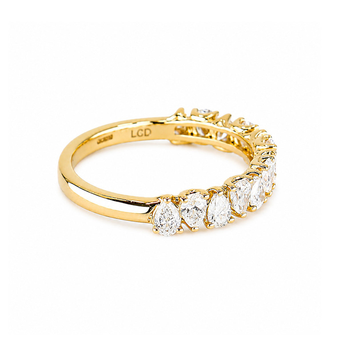 18ct Yellow Gold 1.10ct Pear Cut Lab Grown Diamond Eternity Ring